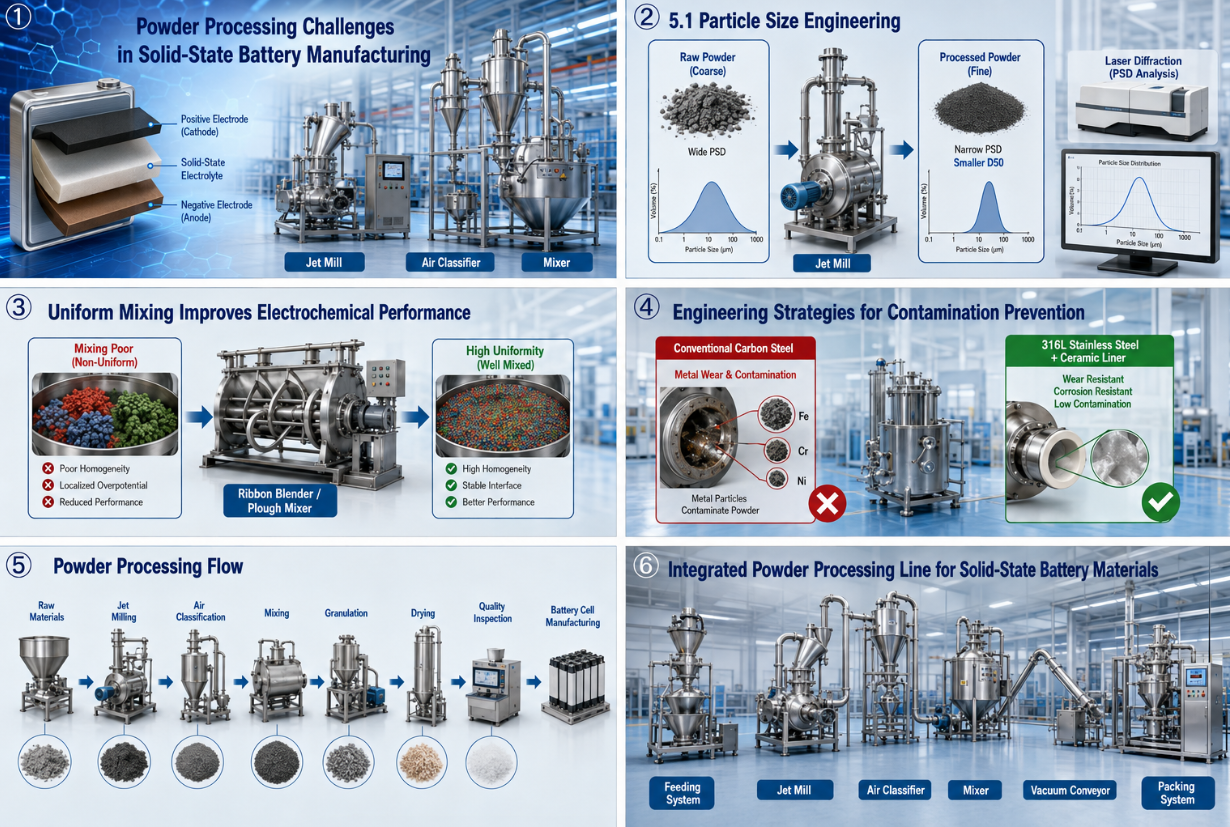 Chapter 5: Powder Processing Challenges in Solid-State Battery Manufacturing: Engineering Solutions Chapter 5: Powder Processing Challenges in Solid-State Battery Manufacturing: Engineering Solutions