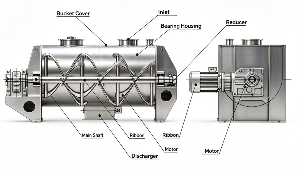 Horizontal Ribbon Mixer Manufacturer | Industrial Powder Mixing Machine for Battery, Pharmaceutical Horizontal Ribbon Mixer Manufacturer | Industrial Powder Mixing Machine for Battery, Pharmaceutical